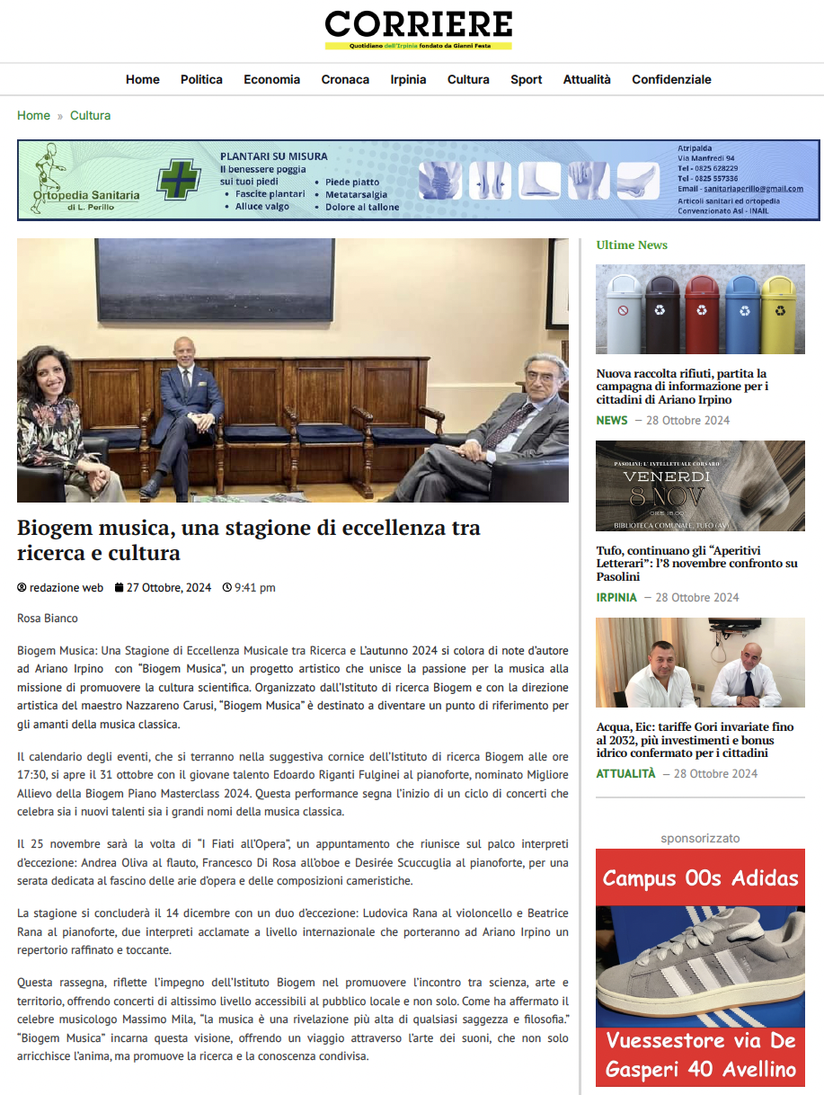 Biogem musica, una stagione di eccellenza tra ricerca e cultura